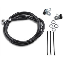 FRONT BRAKE LINE BLACK VINYL COATED STAINLESS STEEL EXTENDED 8"