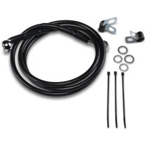 FRONT BRAKE LINE BLACK VINYL COATED STAINLESS STEEL EXTENDED 10"