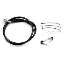 FRONT BRAKE LINE BLACK VINYL COATED STAINLESS STEEL EXTENDED 2"