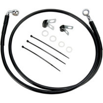 FRONT BRAKE LINE BLACK VINYL COATED STAINLESS STEEL EXTENDED 2"