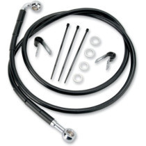 FRONT BRAKE LINE BLACK VINYL COATED STAINLESS STEEL EXTENDED 2"