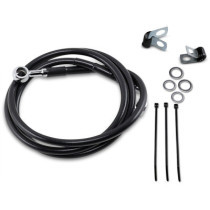 FRONT BRAKE LINE BLACK VINYL COATED STAINLESS STEEL EXTENDED 4"