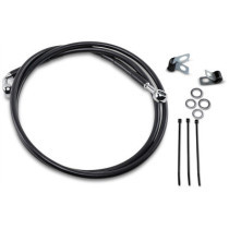 FRONT BRAKE LINE BLACK VINYL COATED STAINLESS STEEL EXTENDED 8"