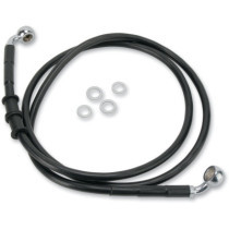 FRONT BRAKE LINE BLACK VINYL COATED STAINLESS STEEL EXTENDED 2"