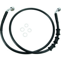 FRONT BRAKE LINE BLACK VINYL COATED STAINLESS STEEL EXTENDED 2"