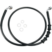 FRONT BRAKE LINE BLACK VINYL COATED STAINLESS STEEL EXTENDED 4"