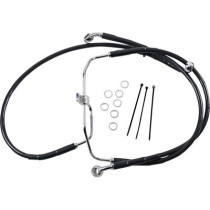 FRONT BRAKE LINE BLACK VINYL COATED STAINLESS STEEL EXTENDED 4"