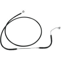 FRONT UPPER BRAKE LINE BLACK VINYL COATED STAINLESS STEEL EXTENDED 2"