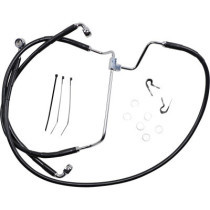 BLACK VINYL/STAINLESS EXTENDED LENGTH FRONT BRAKE LINE KIT