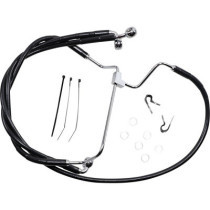 BLACK VINYL/STAINLESS EXTENDED LENGTH FRONT BRAKE LINE KIT