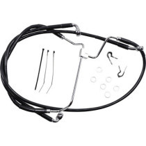 BLACK VINYL/STAINLESS EXTENDED LENGTH FRONT BRAKE LINE KIT