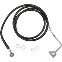 BLACK VINYL/STAINLESS EXTENDED LENGTH FRONT BRAKE LINE KIT