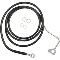 BLACK VINYL/STAINLESS EXTENDED LENGTH FRONT BRAKE LINE KIT