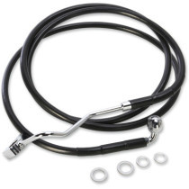 BRAKE LINE KIT EXTENDED UPPER FRONT LENGTH BLACK VINYL/STAINLESS STEEL + 4"