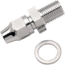 UNIVERSAL BRAKE LINE FITTING CHROME 3/8"-24 MALE NPT STRAIGHT