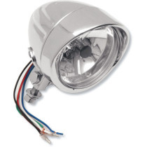 SPOTLIGHT W/ RUNNING LIGHTS 4.5" GROOVED CLEAR LENSE CHROME