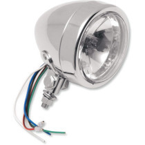 SPOTLIGHT W/ RUNNING LIGHTS 4.5" PLAIN CLEAR LENSE CHROME