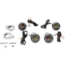 TURN SIGNAL KIT DEUCE RED/AMBER LED SMOKE LENS