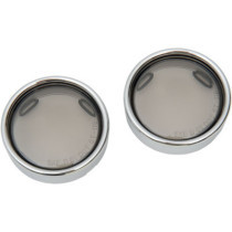 DEUCE-STYLE TURN SIGNAL DEEP-DISH LENS W/ CHROME TRIM RING SMOKE