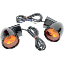 FRONT LED TURN SIGNAL BLACK W/ ORANGE LENS