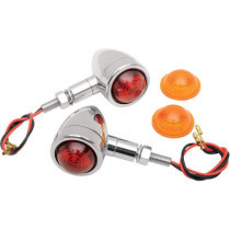 MINI-BULLET MARKER LIGHTS AMBER/RED LENS CHROME