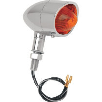 MINI-RETRO MARKER LIGHTS STUD-MOUNT AMBER/RED LENS CHROME