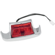 REAR FENDER TIP LIGHT RED LENS CHROME