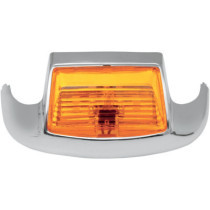 FRONT FENDER TIP LIGHT AMBER LENS CHROME