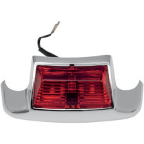 REAR FENDER TIP LIGHT RED LENS CHROME