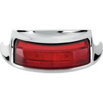 REAR FENDER TIP LIGHT RED LENS CHROME