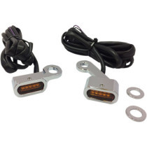 LIGHTS MARKER HANDLEBAR CHROME/AMBER LED