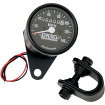 2.4" MECHANICAL SPEEDOMETER 2:1 BLACK HOUSING BLACK FACE