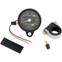 2.4" MECHANICAL SPEEDOMETER 2:1 W/ TRIP-METER BLACK HOUSING BLACK FACE