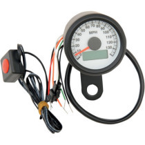 1.8" ELECTRONIC SPEEDOMETER BLACK HOUSING WHITE FACE