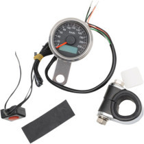 220 KM/H BLACK FACE PROGRAMMABLE MINI ELECTRONIC SPEEDOMETER WITH ODOMETER/TRIPMETER 1.87"