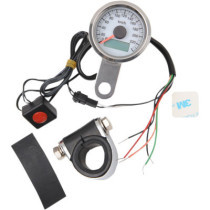 220 KM/H WHITE FACE PROGRAMMABLE MINI ELECTRONIC SPEEDOMETER WITH ODOMETER/TRIPMETER 1.87"