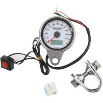 220 KM/H WHITE FACE PROGRAMMABLE MINI ELECTRONIC SPEEDOMETER WITH ODOMETER/TRIPMETER 2.37"