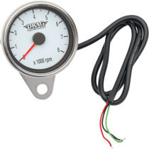 2.4" TACHOMETER 8000RPM LED CHROME WHITE FACE RED NEEDLE