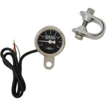 1.8" TACHOMETER 8000RPM CHROME BLACK FACE