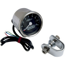 2.4" TACHOMETER 8000RPM BULB CHROME BLACK FACE