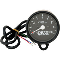 2.4" TACHOMETER 8000RPM BULB BLACK HOUSING BLACK FACE