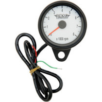 2.4" TACHOMETER 8000RPM LED BLACK HOUSING WHITE FACE