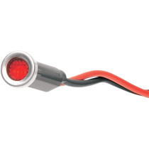 SNAP-IN INDICATOR LIGHT RED 0.3" STAINLESS STEEL BEZEL