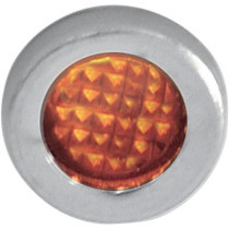 SNAP-IN INDICATOR LIGHT AMBER 0.3" STAINLESS STEEL BEZEL