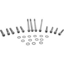 BLACK CHROME SOCKET-HEAD PRIMARY COVER BOLT KIT KNURLED