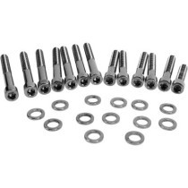 BLACK CHROME SOCKET-HEAD CAM COVER BOLT KIT SMOOTH