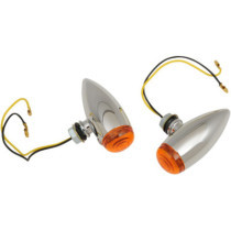 BULLET LED MARKER LIGHT SMOOTH AMBER LENS CHROME