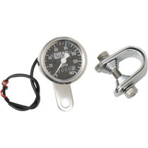 1.8" MECHANICAL SPEEDOMETER 2:1 CHROME HOUSING BLACK FACE