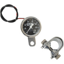 1.8" MECHANICAL SPEEDOMETER 2240:60 CHROME HOUSING BLACK FACE