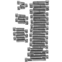 CHROME SOCKET-HEAD PRIMARY/CAM COVER BOLT KIT KNURLED